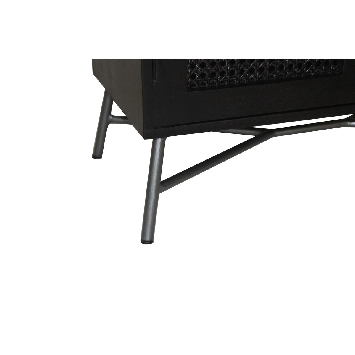 Black 2-Door Wood Nightstand Y751