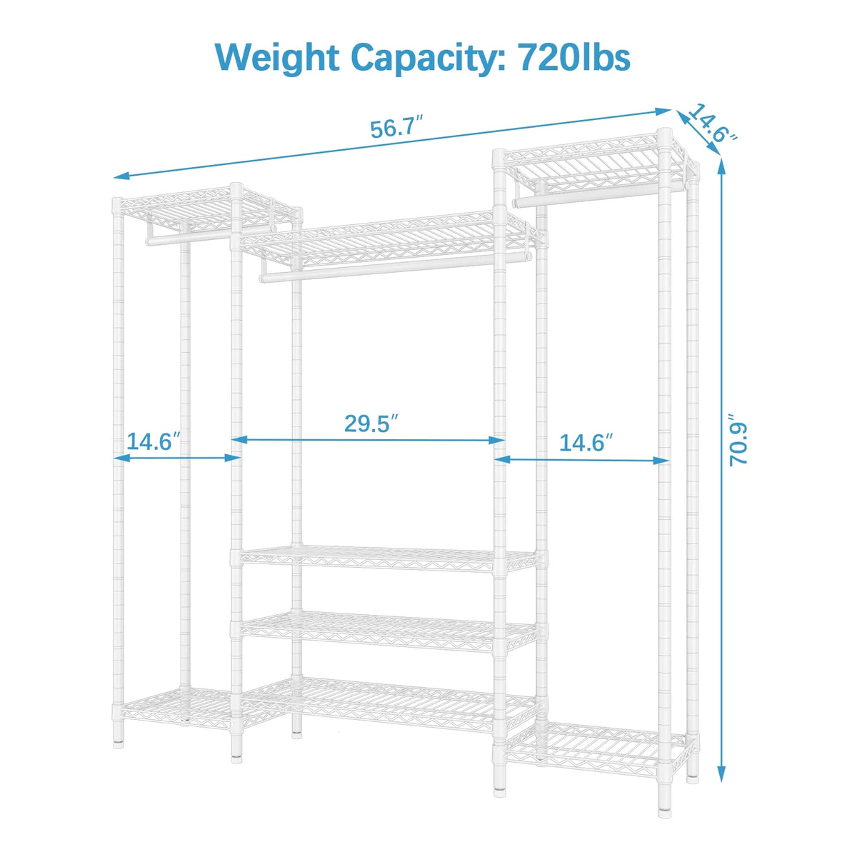 White Freestanding Wire Garment Rack A33915