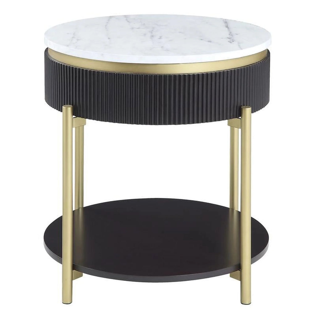 Wood 1-Drawer End Table Set of 2 Q107707