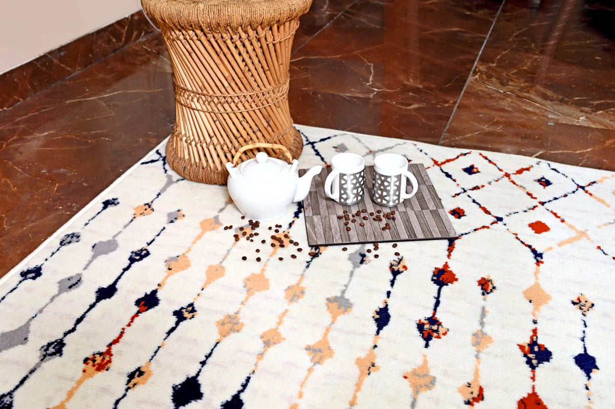 Ivory 2 ft. x 8 ft. Moroccan Style Area Rug A509
