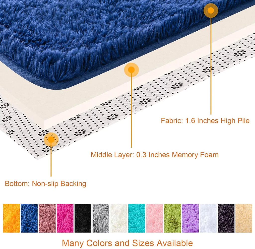 Super Soft Shaggy Area Rug 5'x8' Indigo C66021