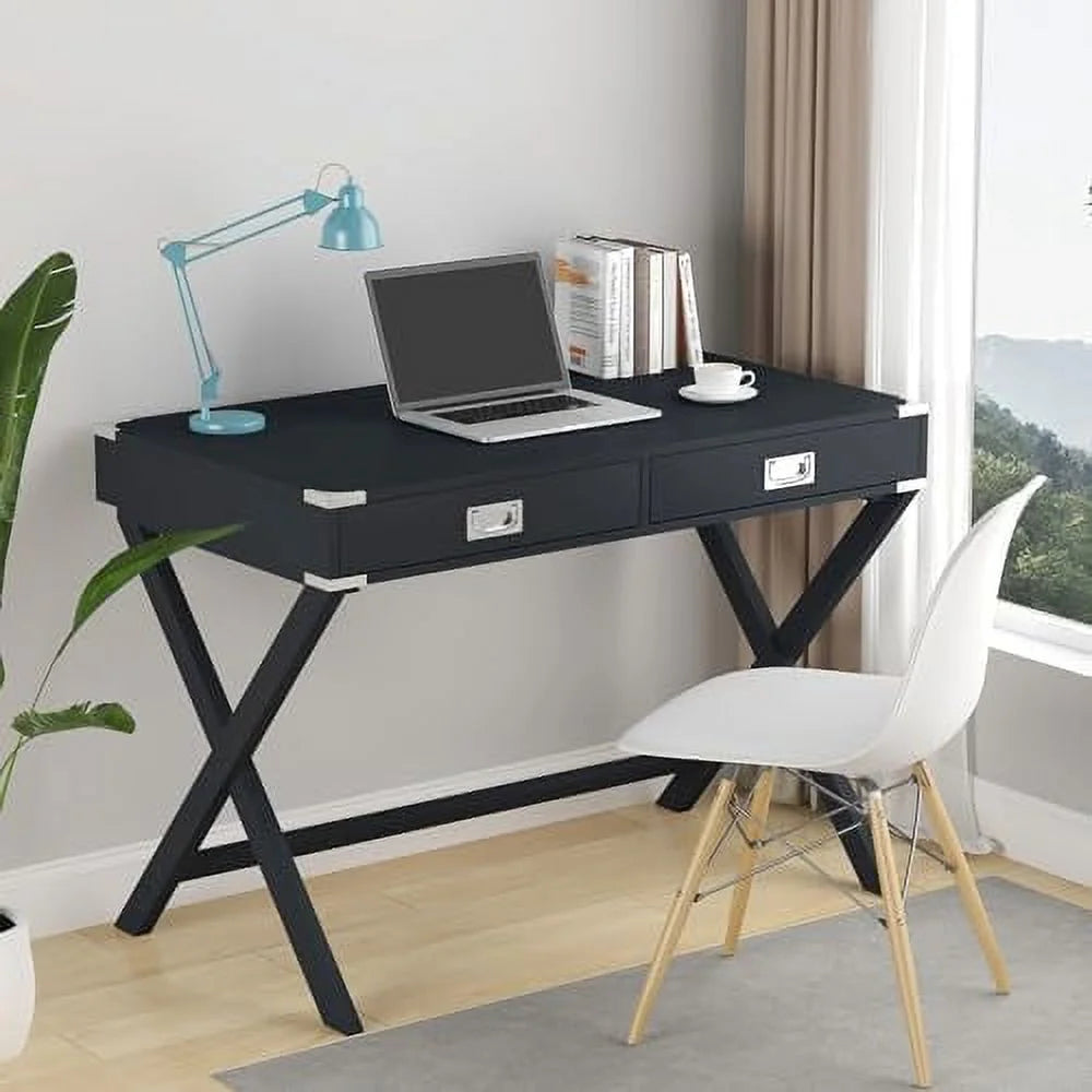 Small Computer Desk with Drawer 42" White M38210