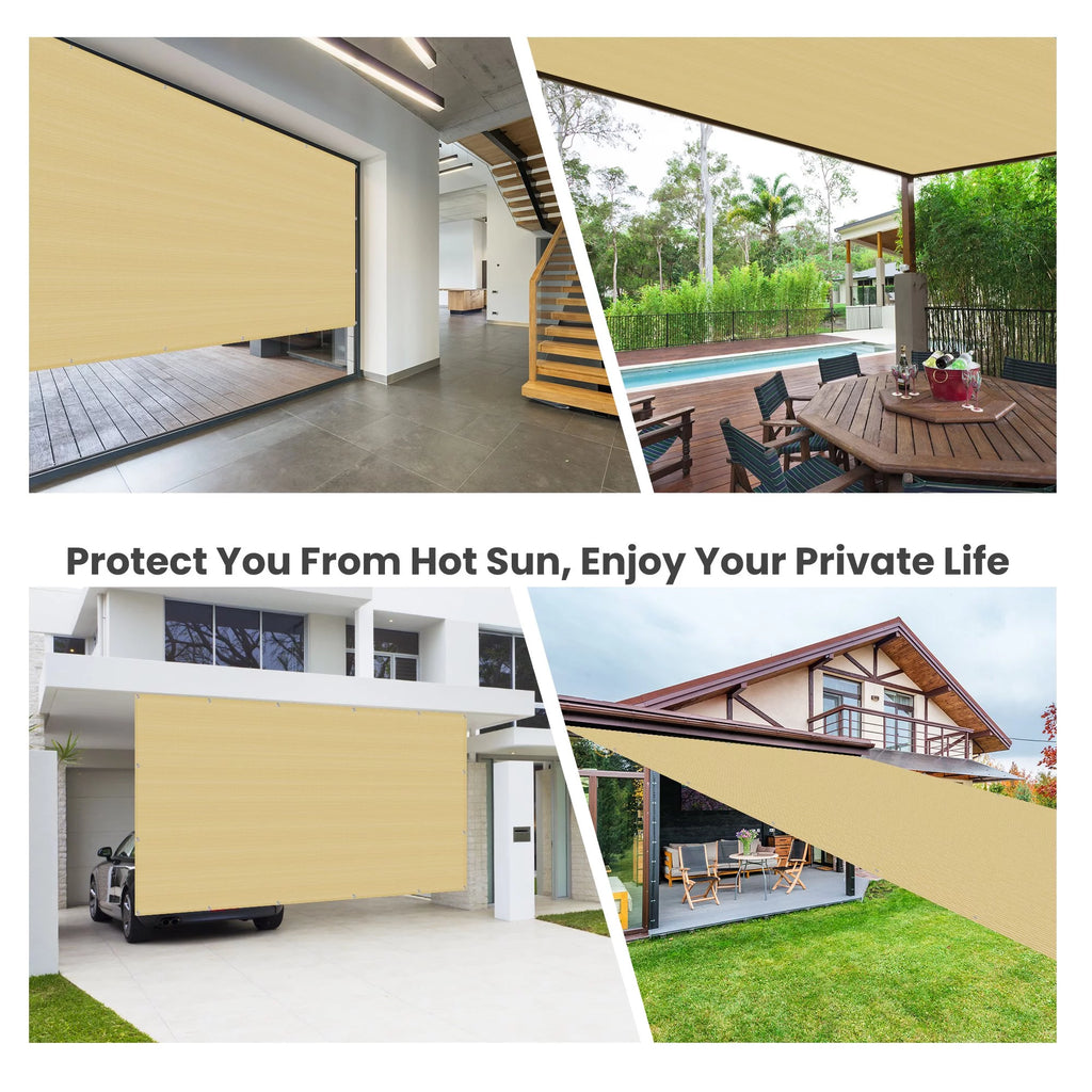 Beige 10'x10' Sunshade Netting D32083