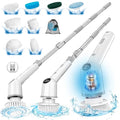 Cordless Electric Spin Scrubber with 8 Replaceable Brush Heads Y61238