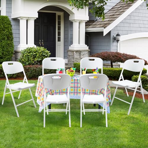 6 Pack White Folding Chair 700 lb Weight Capacity J687