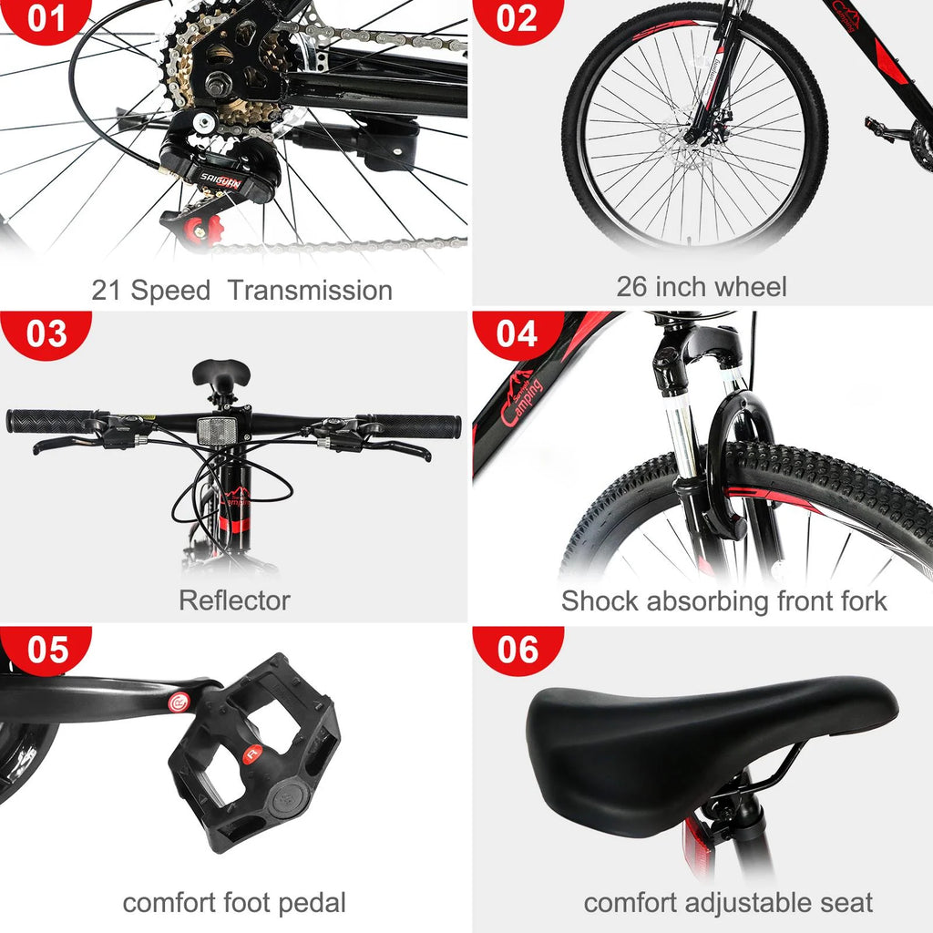 21-Speed Red/Black Mountain Bike H8468