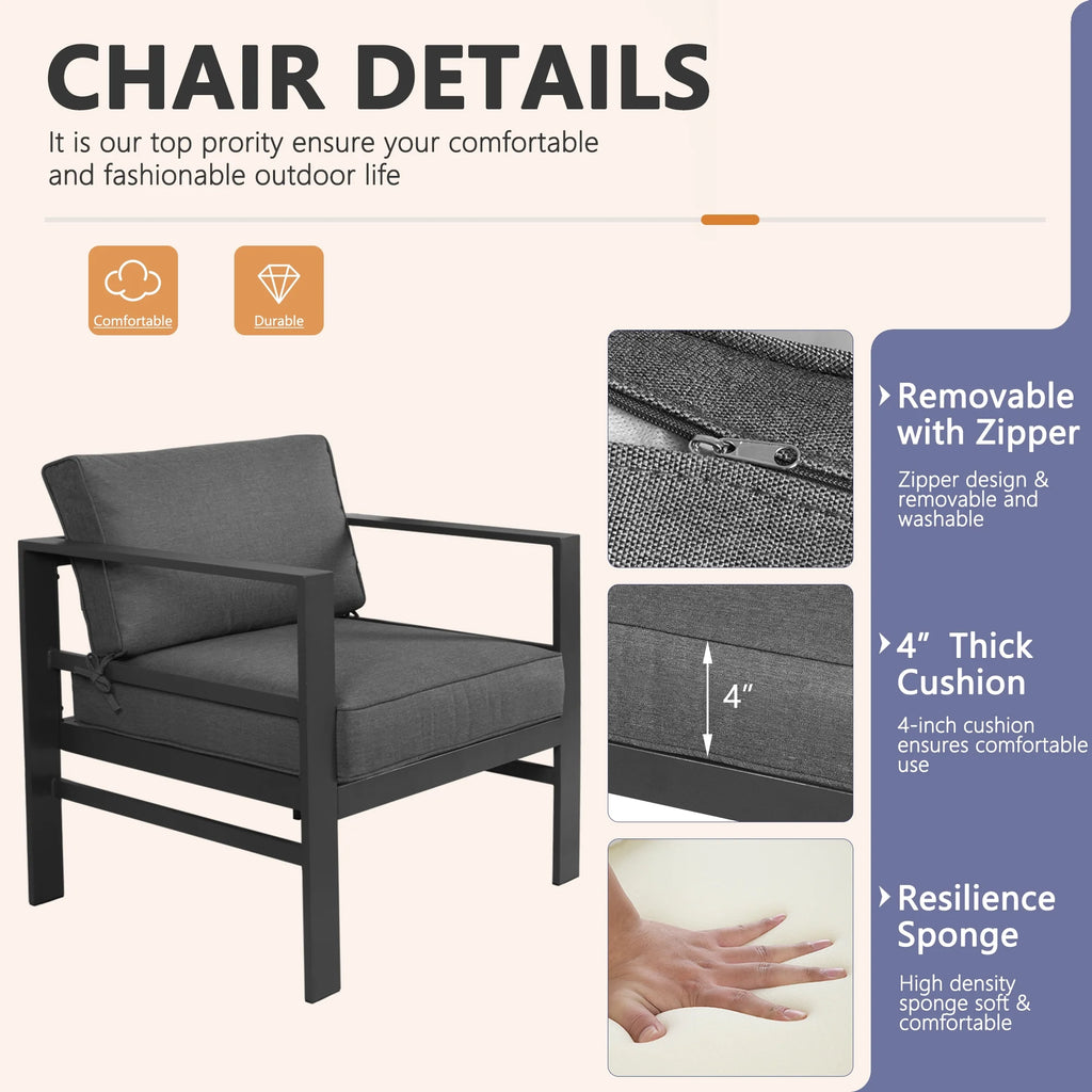 Cast Aluminum 4 Pieces Patio Furniture Set M1301