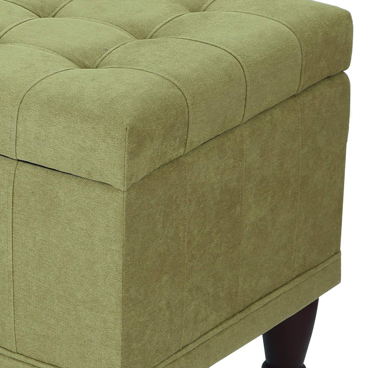 Green Upholstered Storage Ottoman Bench U440