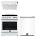 30 Electric Range, Range Hood and Dishwasher in White L904718