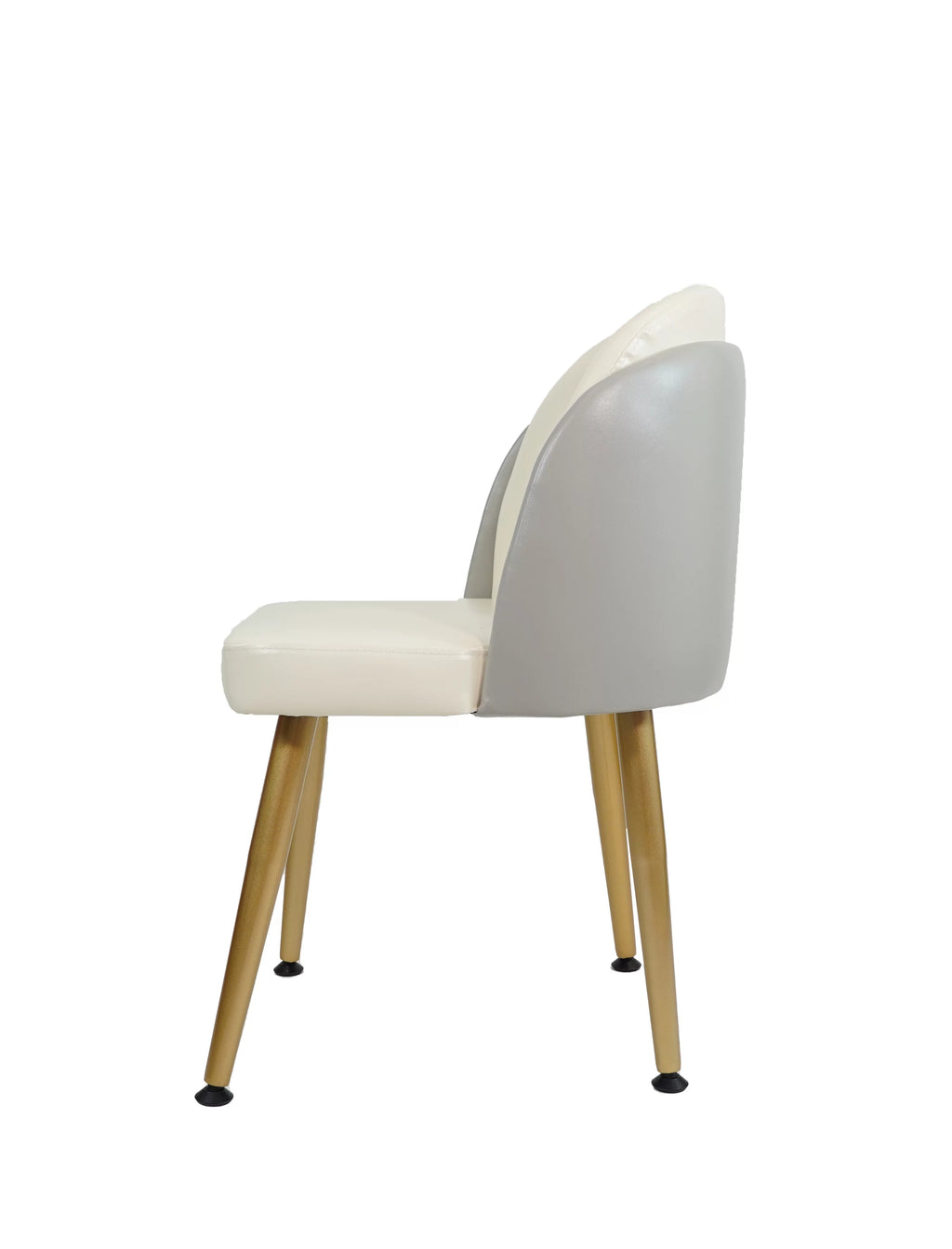 Set of 4 Leather Dining Chairs Metal Legs P214