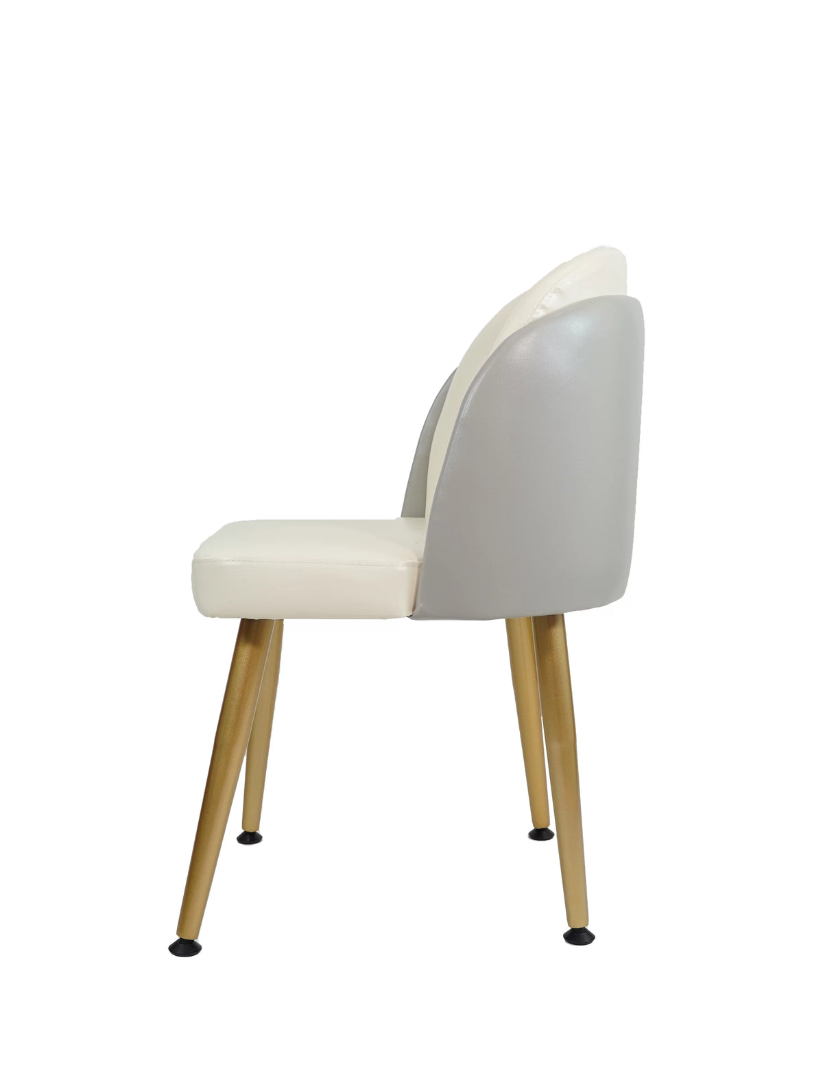 Set of 4 Leather Dining Chairs Metal Legs P214