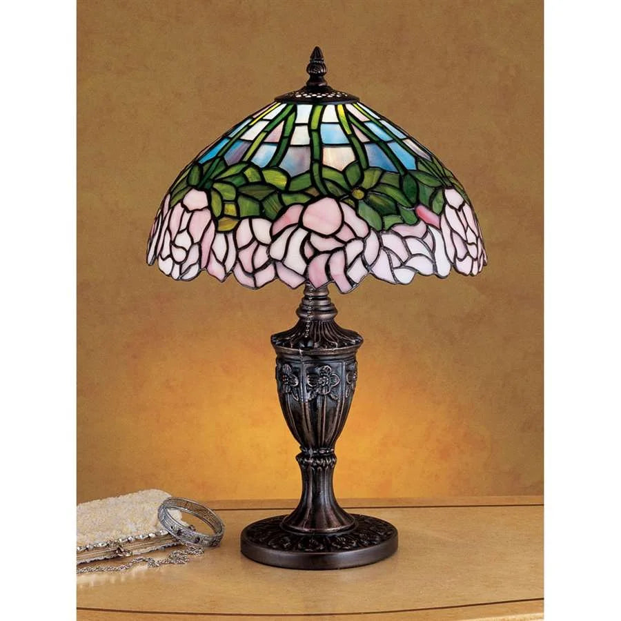18" High Tiffany Cabbage Rose Accent Lamp P30370