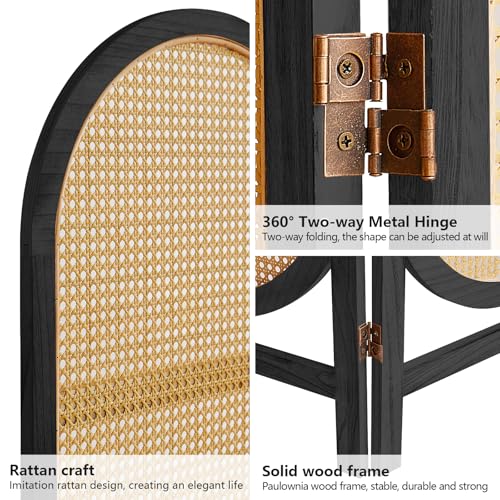 4 Panel Folding Rattan Room Divider A385