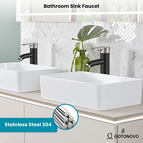 Matte Black Single Handle Vessel Sink Faucet with Pop Up Drain Q2818
