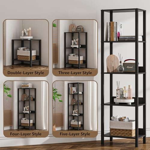 5-Tier Bookshelf with Anti-Fall Baffle Z1547