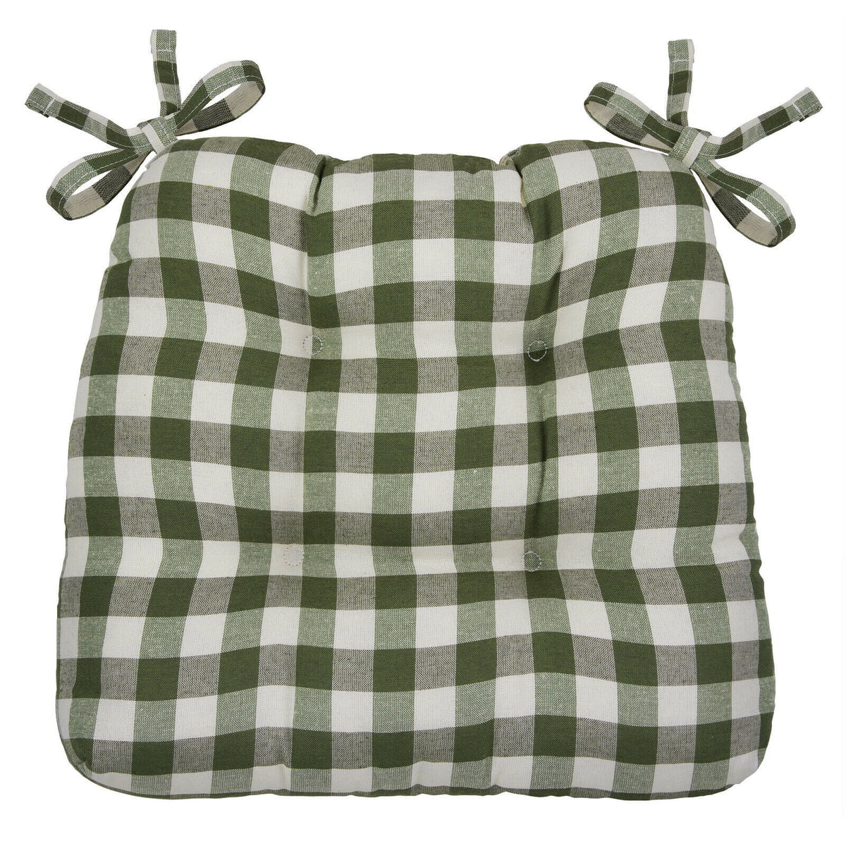 2 Pack Plaid Chair Cushions with Ties V357995
