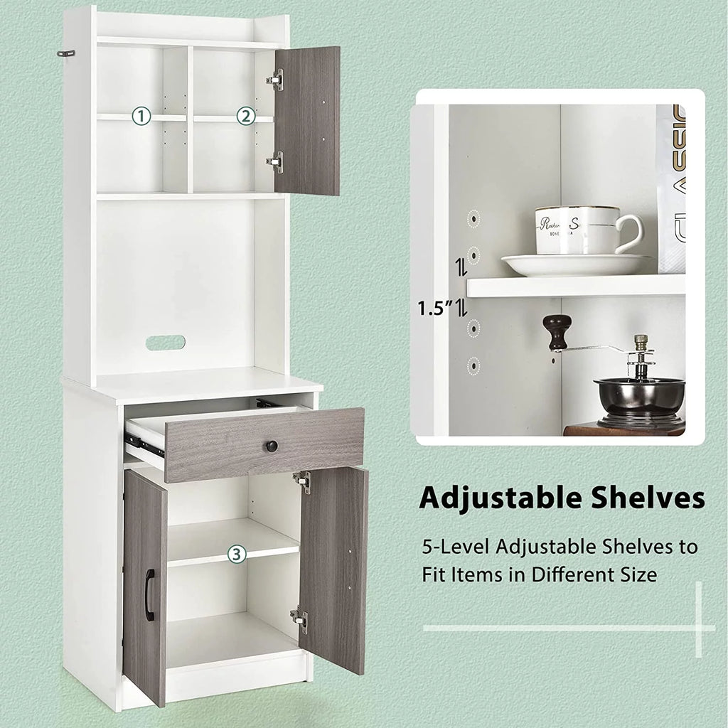 Tall Buffet Hutch Cabinet with Drawer Cabinet Shelf W961