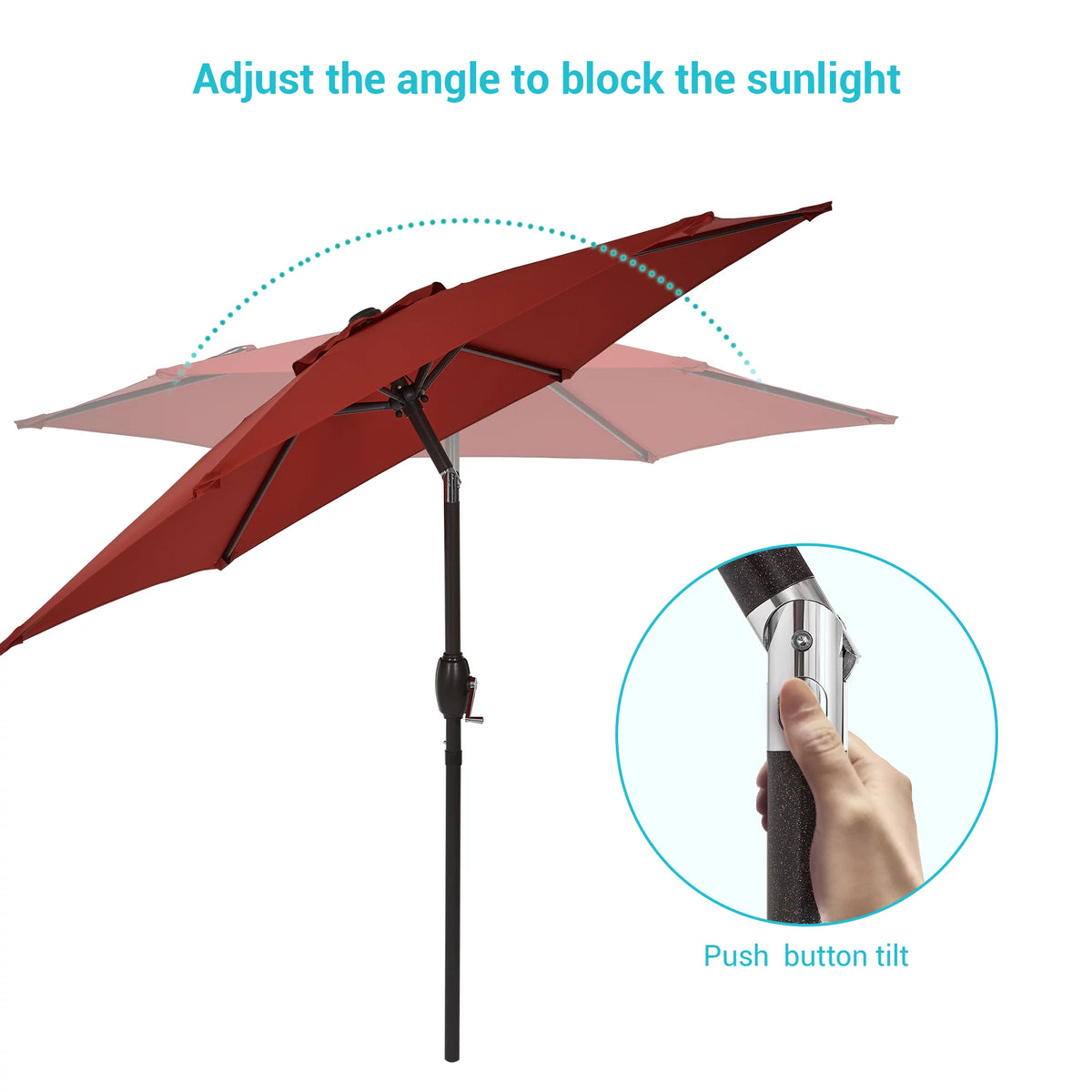 7.5 FT Outdoor Patio Market Umbrella with Tilt Button Q72400