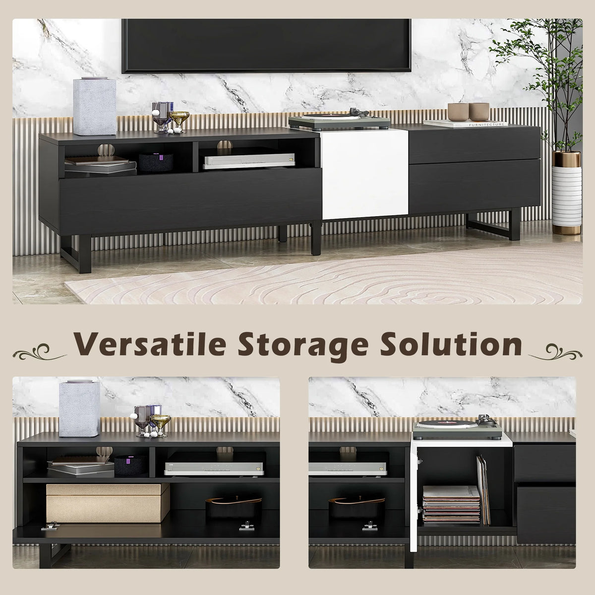 Modern TV Stand with Double Storage Space J57843
