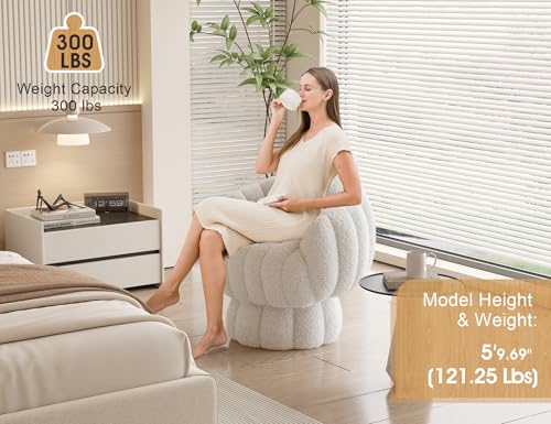 Beige Velvet Barrel Swivel Accent Sofa Chair R999