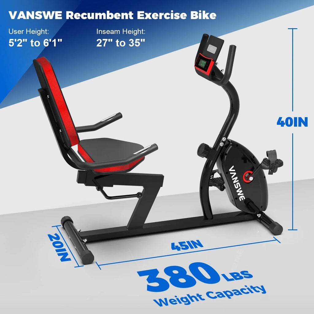Recumbent Exercise Bike 16 Levels Resistance 380 lbs S61303