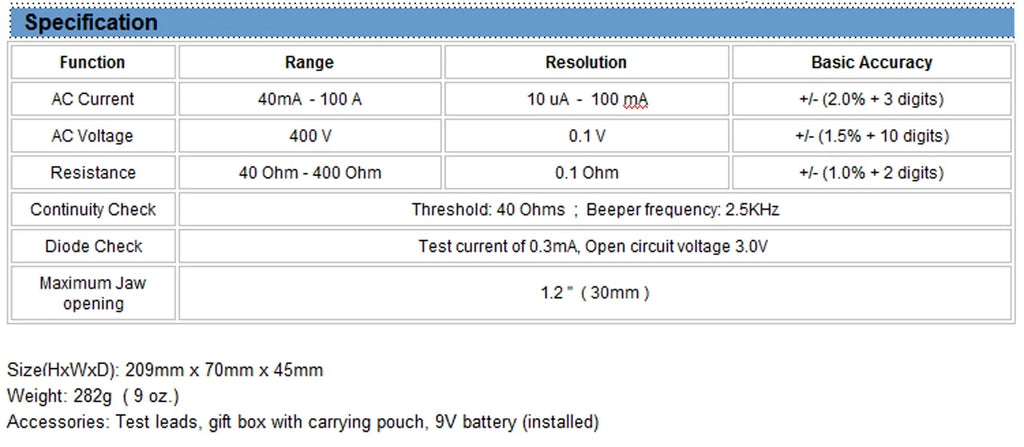AC Leakage Current Tester Voltage Meter D210
