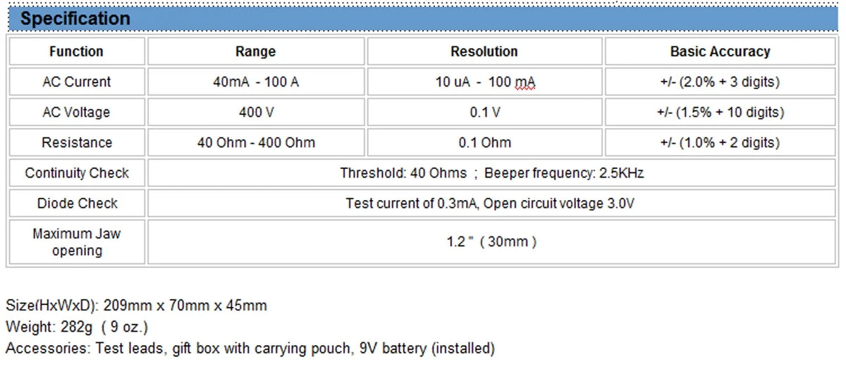 AC Leakage Current Tester Voltage Meter D210