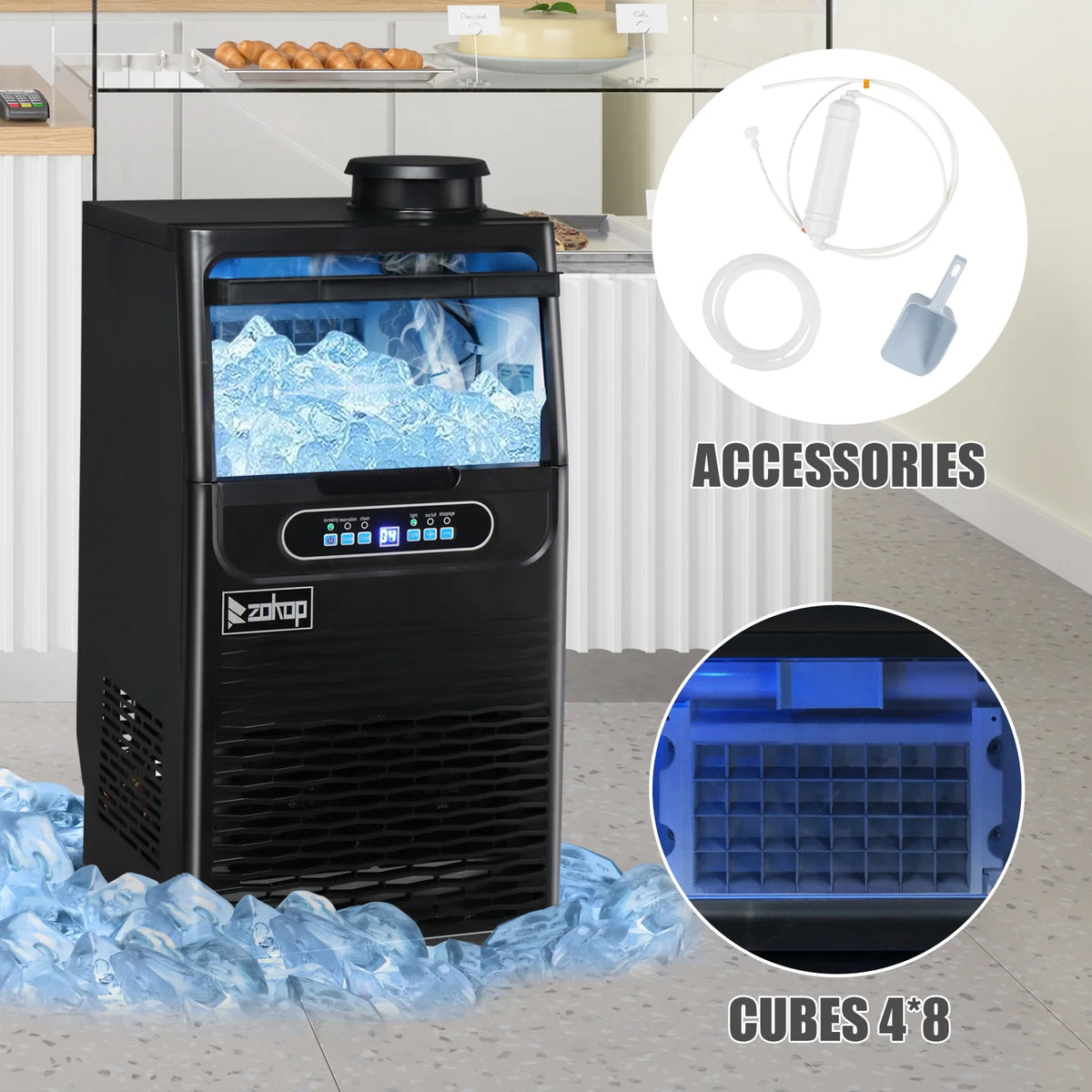 Commercial Ice Maker with 11lbs Storage Capacity B312