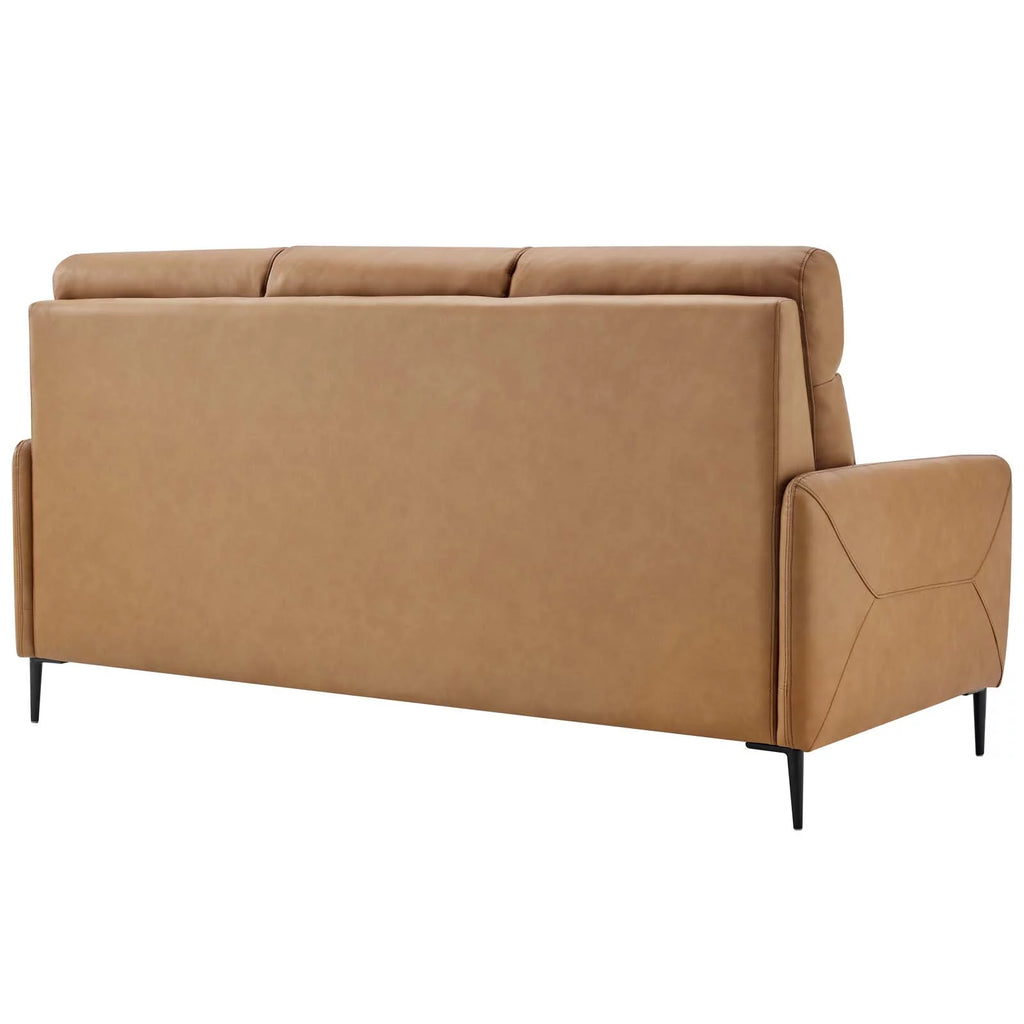 Tan Leather Sofa Y351076