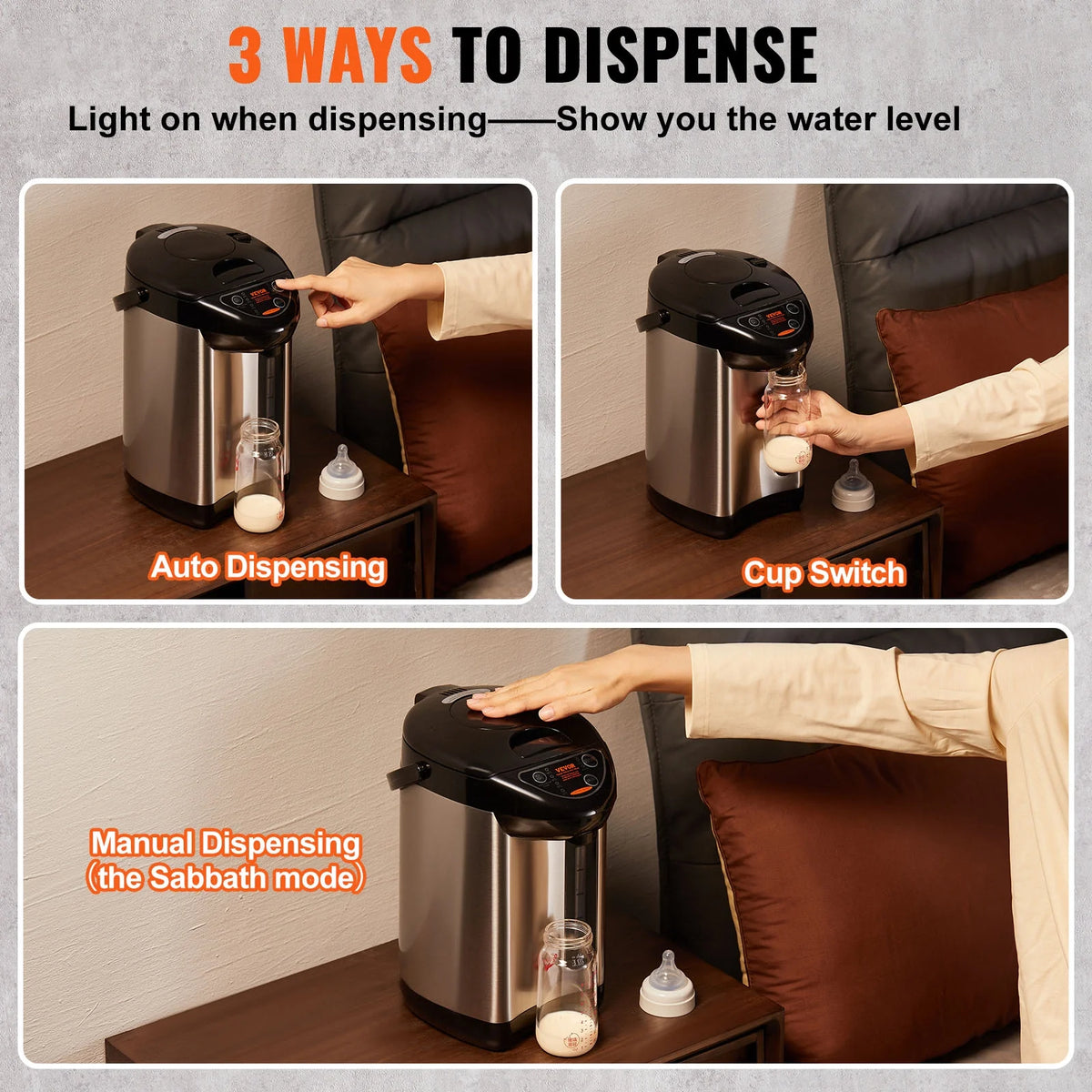 3L Electric Countertop Hot Water Dispenser V6239