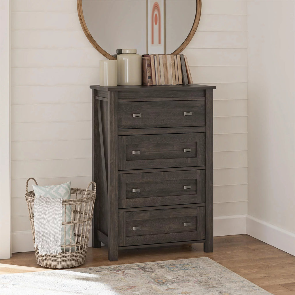 4 Drawer Weathered Oak Dresser T181