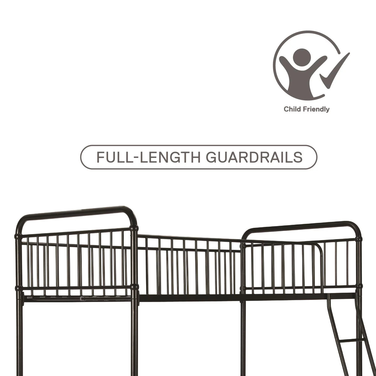 Black Twin Metal Loft Bed S73242