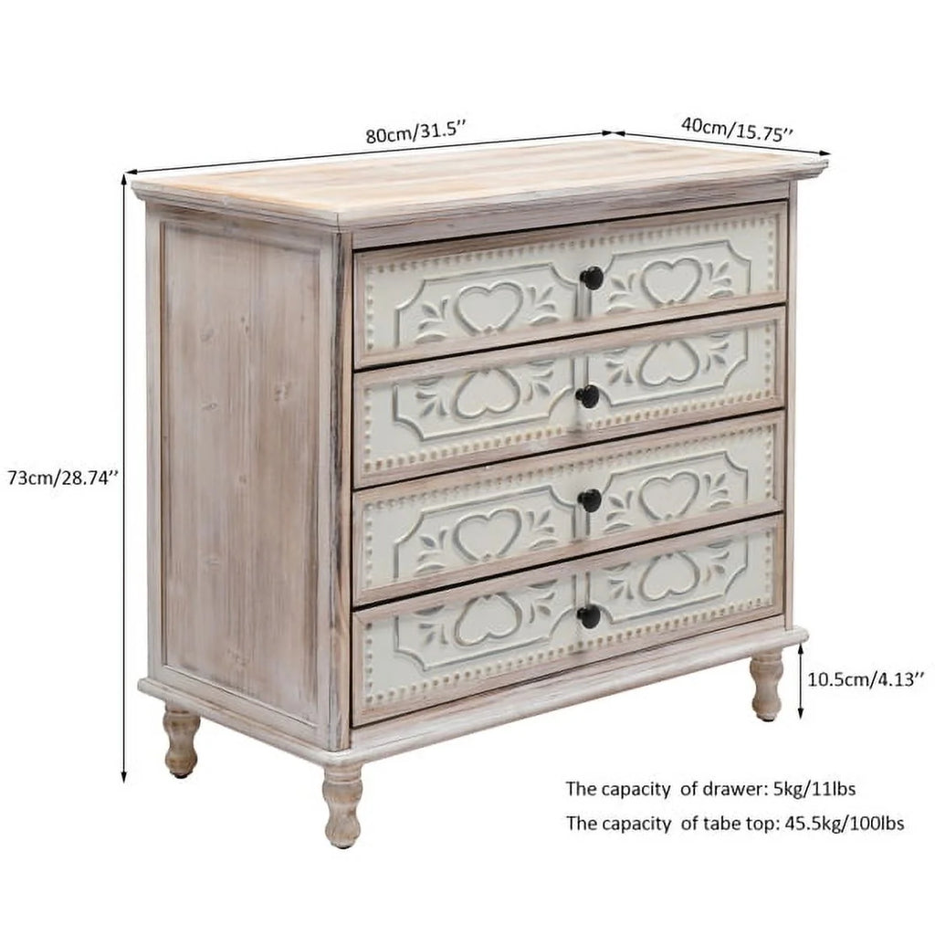 Washed White Drawer Dresser M214