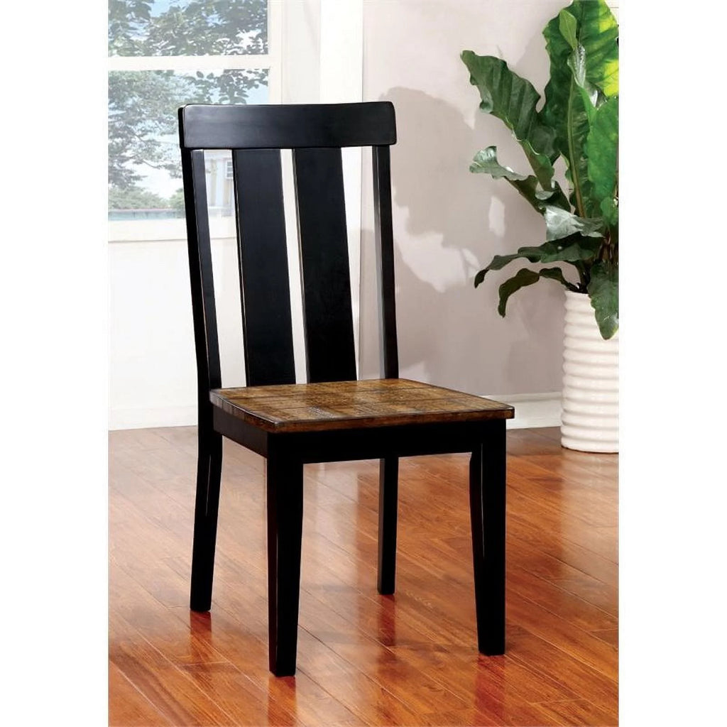 Black Wood Dining Chair Set of 2 M3814