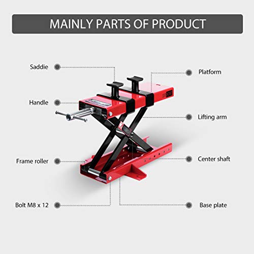 Steel Motorcycle ATV Scissor Lift Jack Stand 1100 lbs P5715