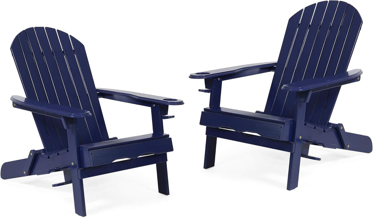 Acacia Wood Folding Adirondack Chairs Set of 2 A92400