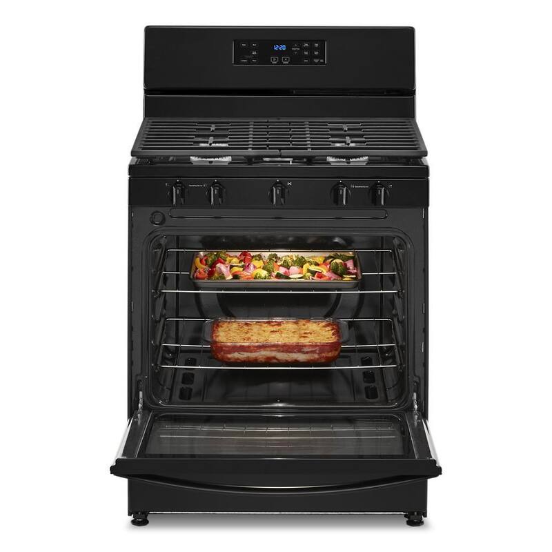 5-Burner Freestanding Gas Range in Black J595