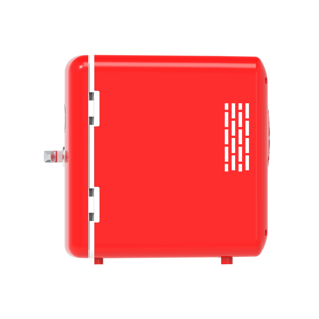 Portable Retro 6-Can Mini Cooler Red D655220