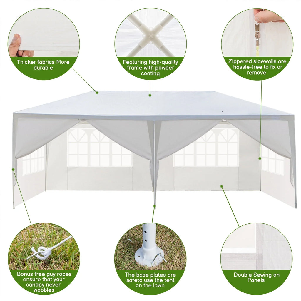 10'x 20' White Party Tent with Sides A933088