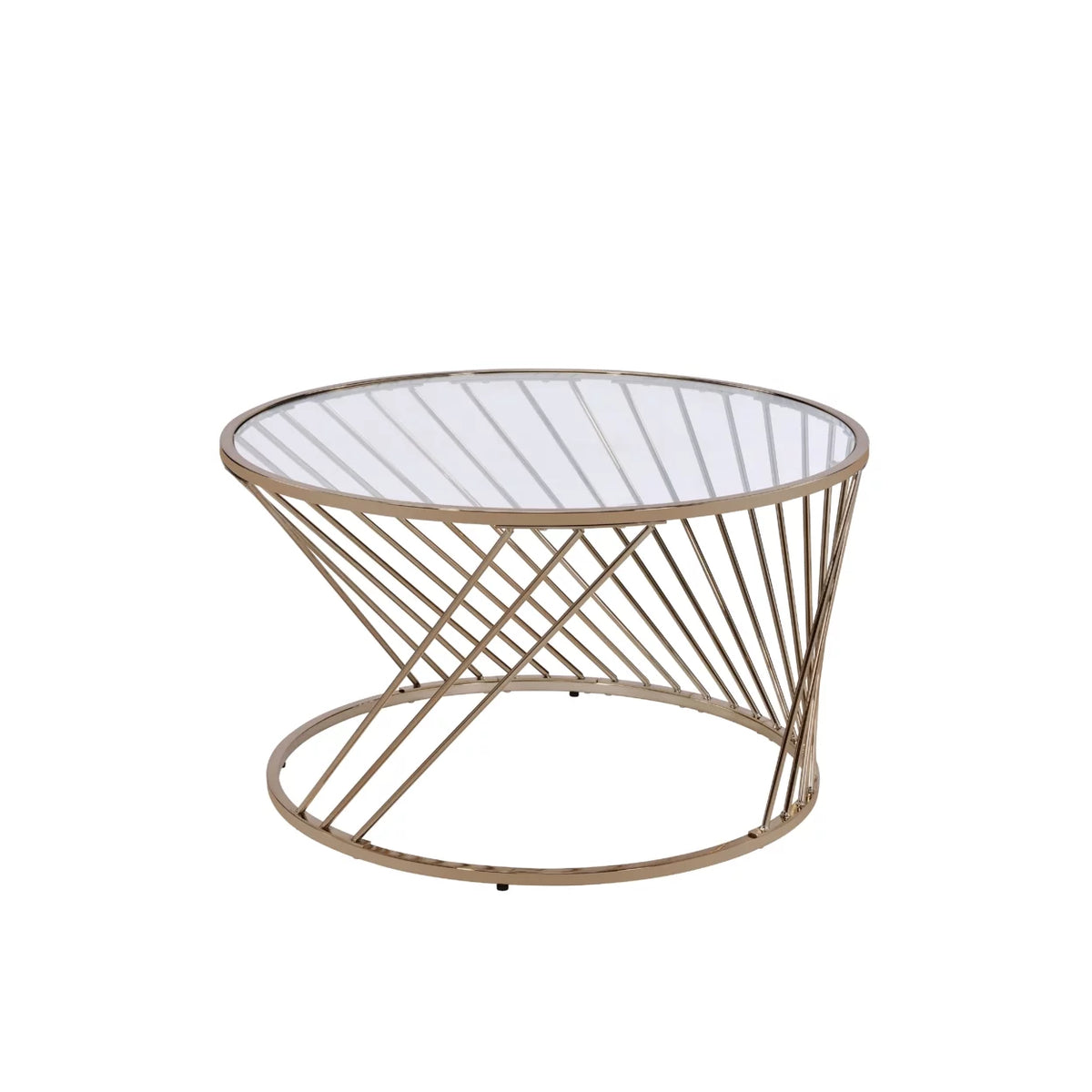Contemporary Coffee Table with Metal Base and Glass Top M53609