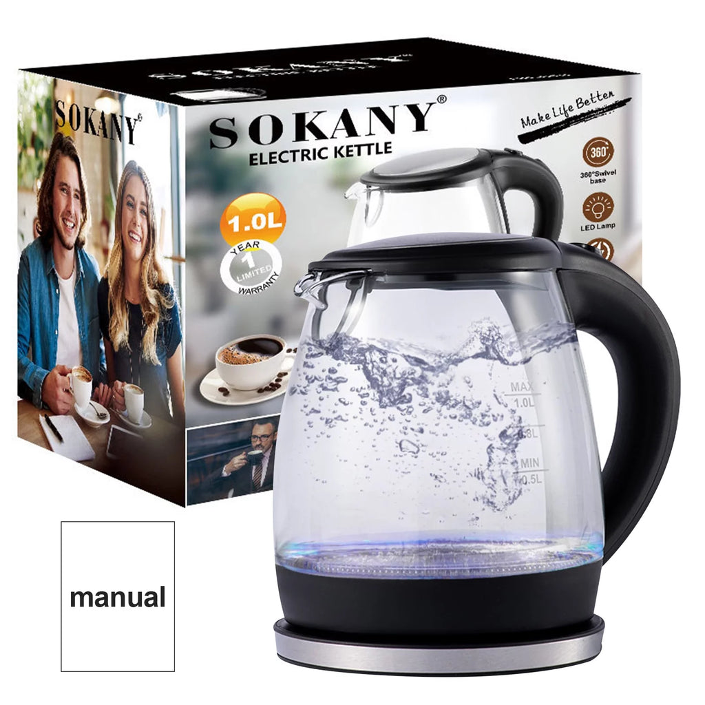 1000W High Borosilicate Glass Electric Kettle U876126