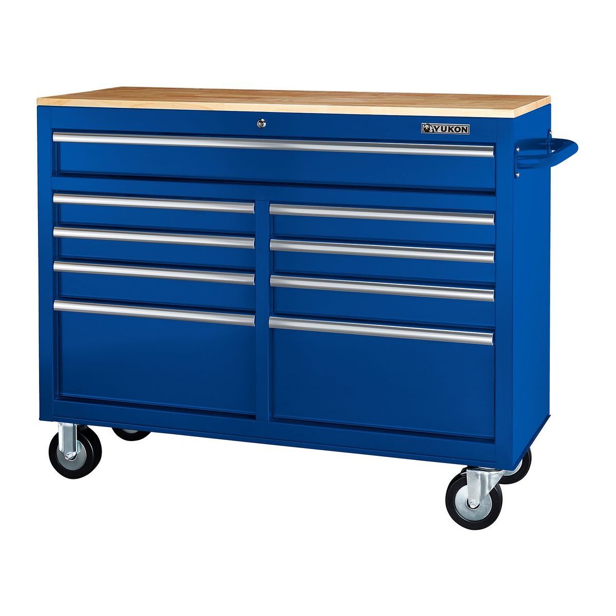 Black 9-Drawer Mobile Storage Cabinet with Solid Wood Top L776547