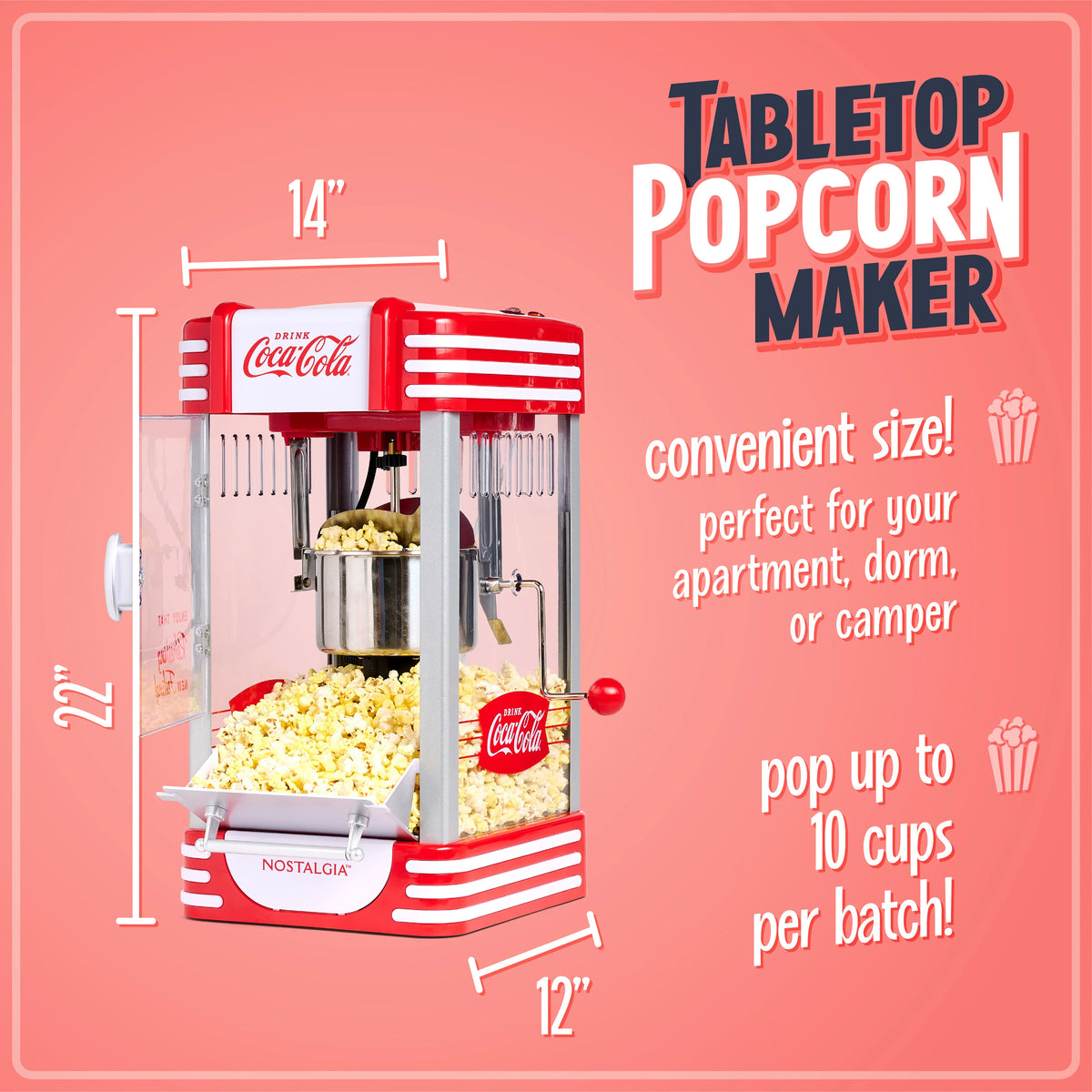 Red 2.5 oz Kettle Popcorn Maker T3825