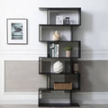 Black 6-Shelf Modular Bookcase J226