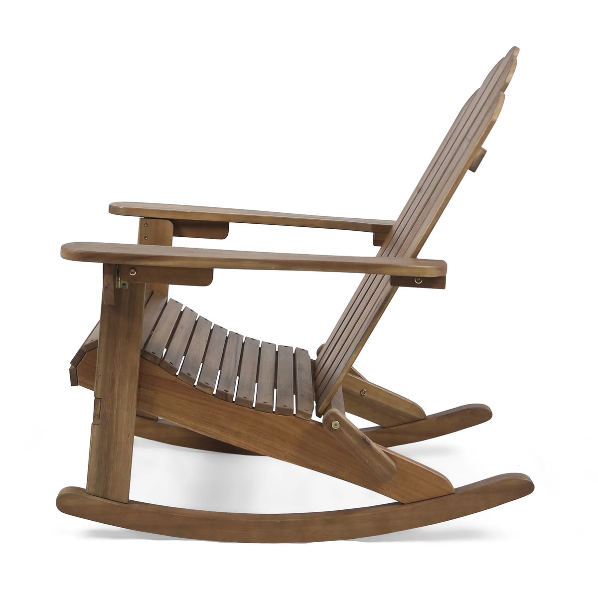 Dark Brown Acacia Wood Adirondack Rocking Chair V9232