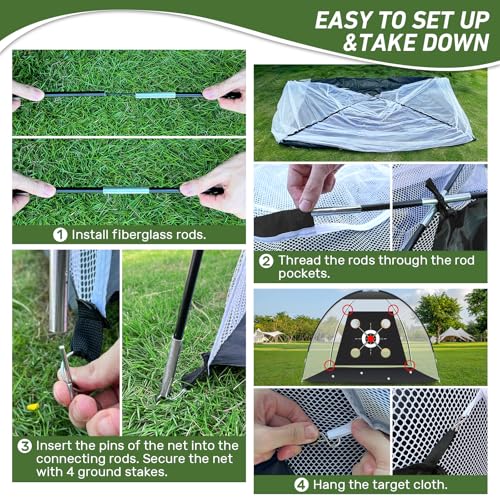 Golf Net with Practice Mat 10x7FT Z7663