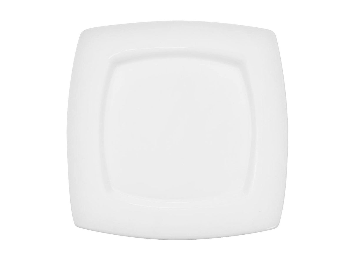 10-1/2-Inch Porcelain Square Plate, Super White, Box of 12 C47440