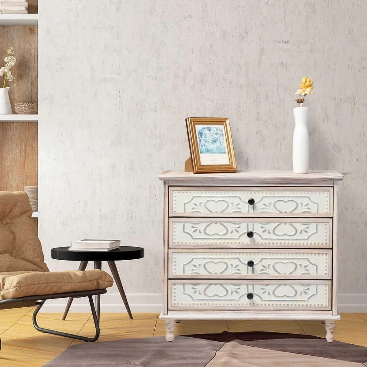 Washed White Drawer Dresser M214