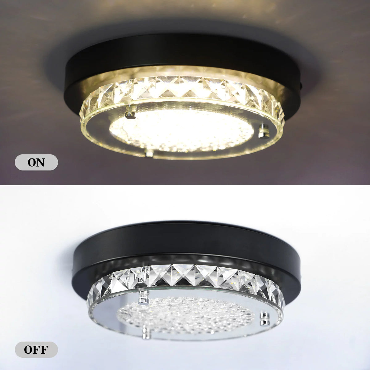 Black Crystal Flush Mount Ceiling Light E319151