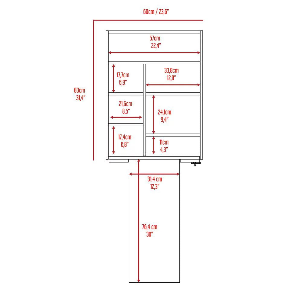 Light Gray Wall Double Door Cabinet D83704